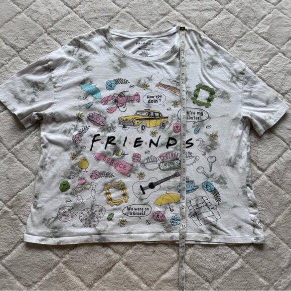 Friends | Gray Tie Dye Classic Icon Logo Short Sleeve Tee Shirt | Size 1X - Picture 5 of 5